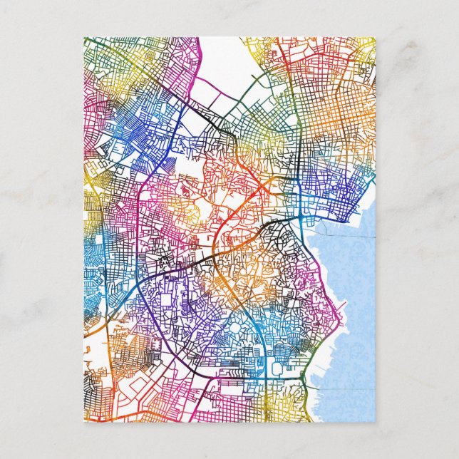 Cartão Postal Mapa da Cidade de Maracaibo Venezuela (Frente)