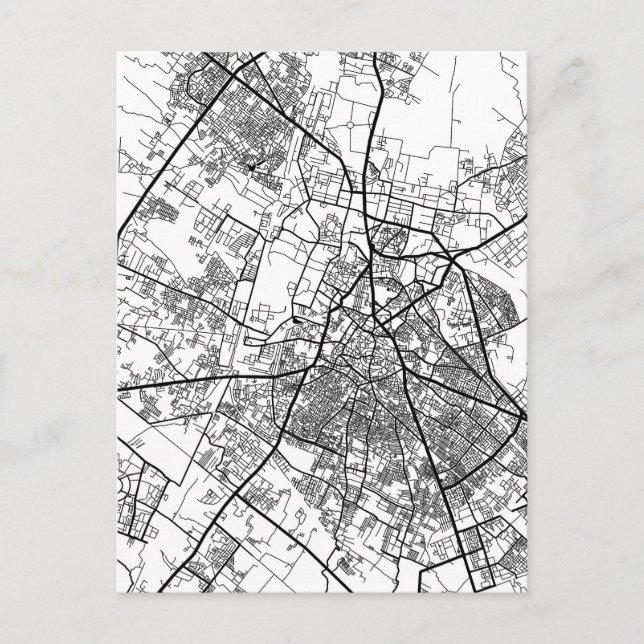 Cartão Postal Mapa da Cidade de Meerut Uttar Pradesh (Frente)