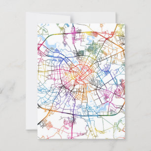 Cartão Postal Mapa da Cidade de Minsk Belarus