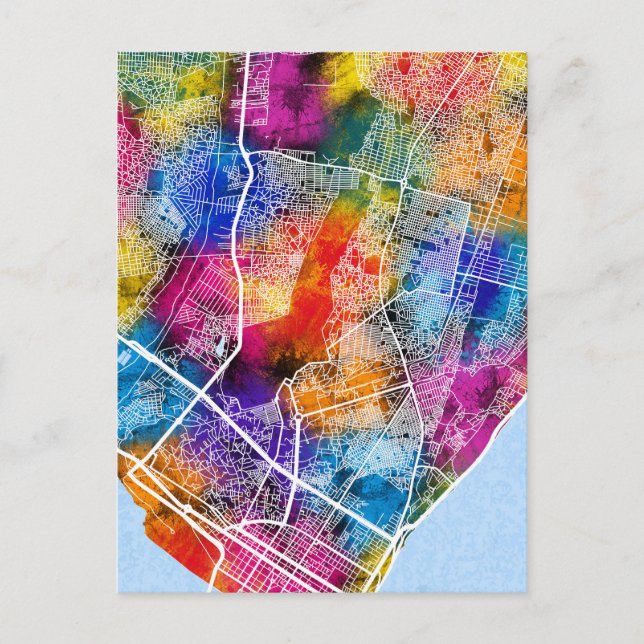 Cartão Postal Mapa da Cidade de Moçambique (Frente)