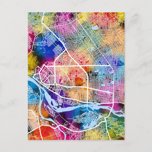 Cartão Postal Mapa da cidade de N'Djamena (Frente)