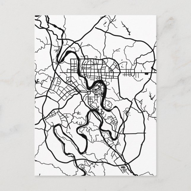 Cartão Postal Mapa da Cidade de Neijiang China (Frente)