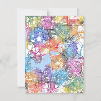 Cartão Postal Mapa da Cidade de Perth Austrália