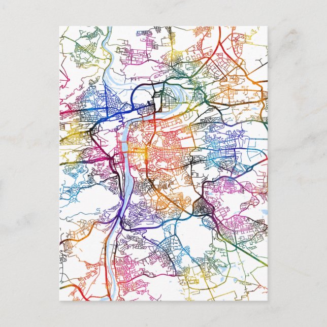 Cartão Postal Mapa da Cidade de Praga República Checa (Frente)