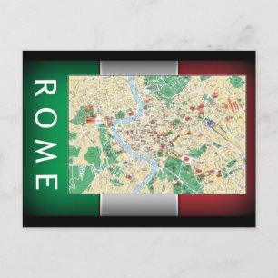Cartão Postal Mapa da cidade de Roma