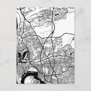 Cartão Postal Mapa da Cidade de San Diego EUA