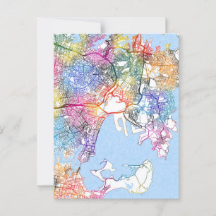 Cartão Postal Mapa da Cidade de Sydney Austrália