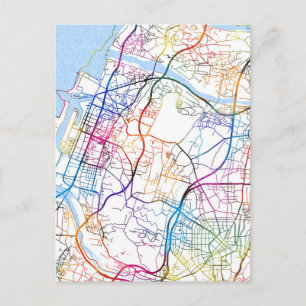 Cartão Postal Mapa da Cidade de Taichung Taiwan