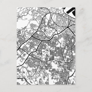 Cartão Postal Mapa da Cidade de Tânger Marrocos
