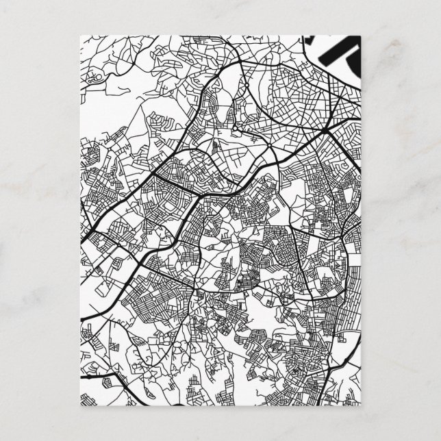 Cartão Postal Mapa da Cidade de Tânger Marrocos (Frente)