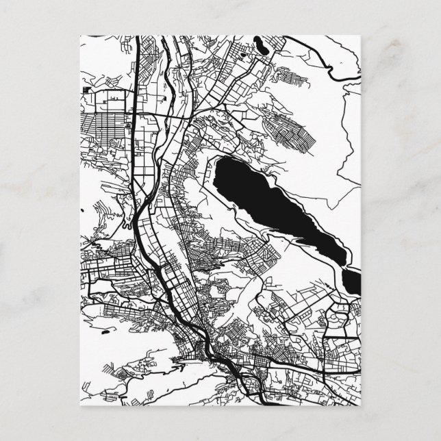 Cartão Postal Mapa da Cidade de Tbilisi Geórgia (Frente)