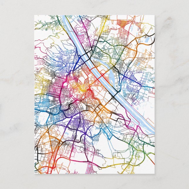 Cartão Postal Mapa da Cidade de Viena, Áustria (Frente)
