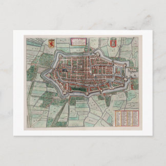 Cartão Postal Mapa da cidade de Vintage em Alkmaar