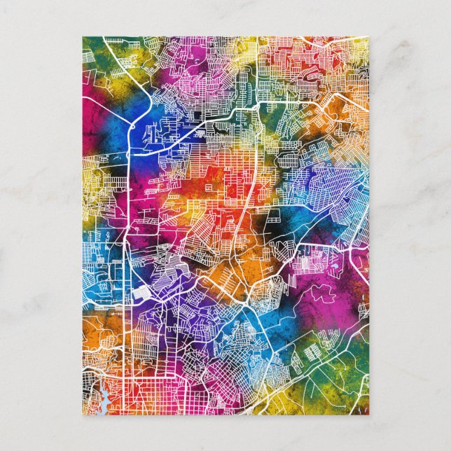 Cartão Postal Mapa da Cidade do Brasil Manaus (Frente)