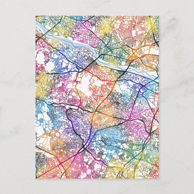 Cartão Postal Mapa da Cidade do Japão de Kawasaki (Frente)