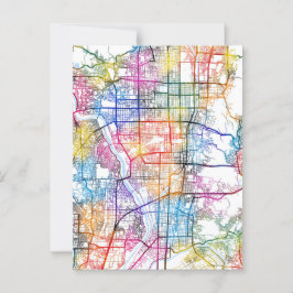 Cartão Postal Mapa da Cidade do Japão de Quioto
