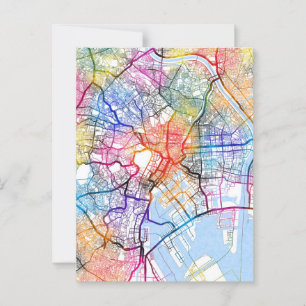 Cartão Postal Mapa da Cidade do Japão de Tóquio