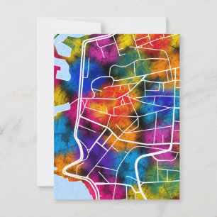 Cartão Postal Mapa da Cidade do Líbano Ras Beirut