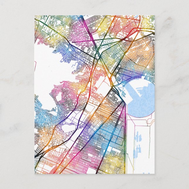 Cartão Postal Mapa da Cidade do México Ecatepec de Morelos (Frente)