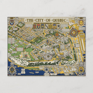 Cartão Postal Mapa da Cidade do Quebec