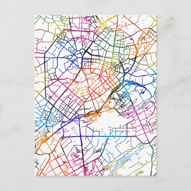 Cartão Postal Mapa da Cidade do Usbequistão em Tashkent (Frente)