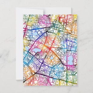 Cartão Postal Mapa da Cidade do Vietnã de Hanói