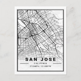 Cartão Postal Mapa da Cidade Viagem de San Jose California USA