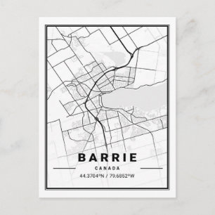 Cartão Postal Mapa da Cidade Viagem do Barrie Ontario Canada