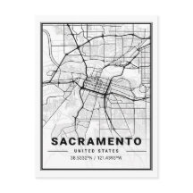 Mapa da Cidade Viagem dos EUA de Sacramento