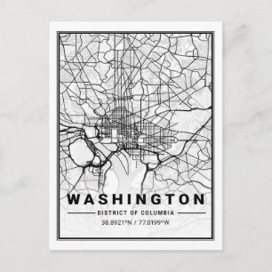 Cartão Postal Mapa da Cidade Viagem dos EUA em Washington DC