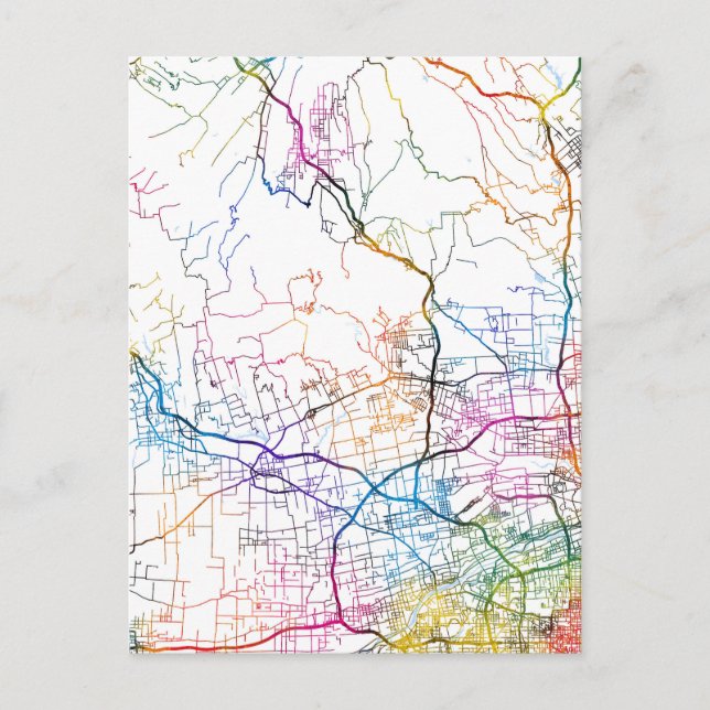Cartão Postal Mapa da Cidade Xianyang China (Frente)