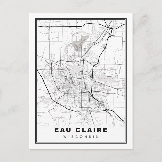 Cartão Postal Mapa da Claire Eau (Frente)