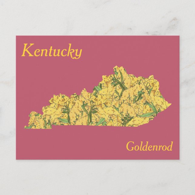Cartão Postal Mapa da Colagem da Flor do Estado do Kentucky (Frente)