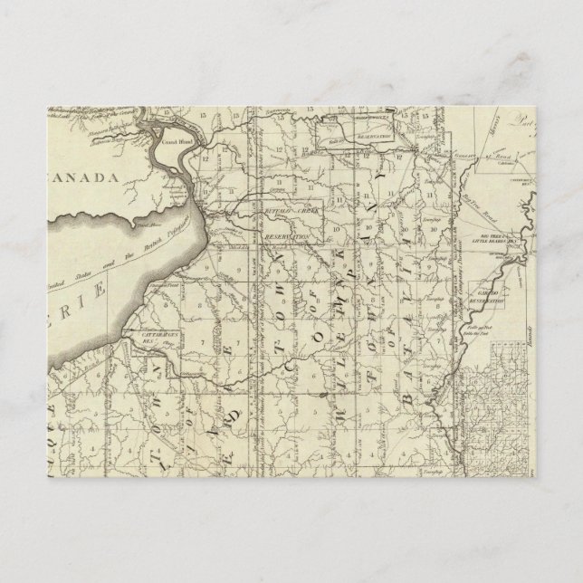 Cartão Postal Mapa da Compra de Morris para o Geneseo Ocidental (Frente)