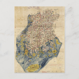 Cartão Postal Mapa da Coreia do Sul de Chílla-namdo Chico-Pukto1