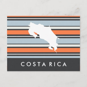 Cartão Postal Mapa da Costa Rica: Tiras Modernas