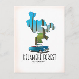 Cartão Postal Mapa da Delamere Forest Cheshire England