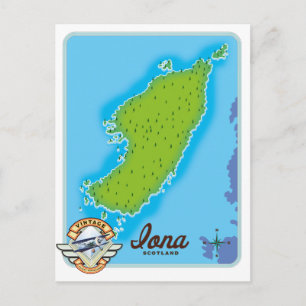 Cartão Postal Mapa da Escócia Iona