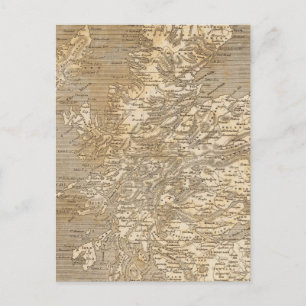 Cartão Postal Mapa da Escócia por Arrowsmith