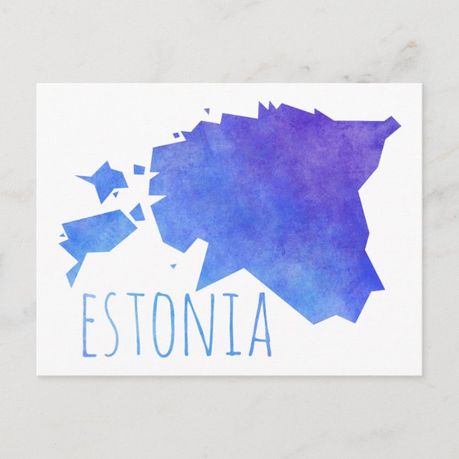 Cartão Postal Mapa da Estônia (Frente)