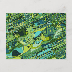 Cartão Postal Mapa da Estrutura da Cidade de Amsterdã