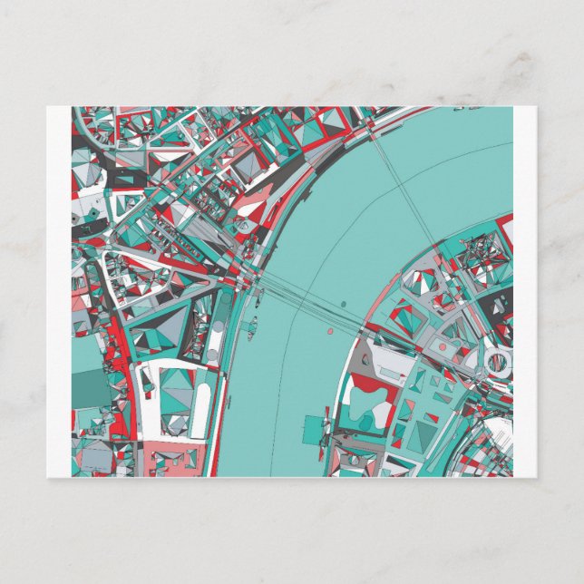 Cartão Postal Mapa da Estrutura de Londres (Frente)