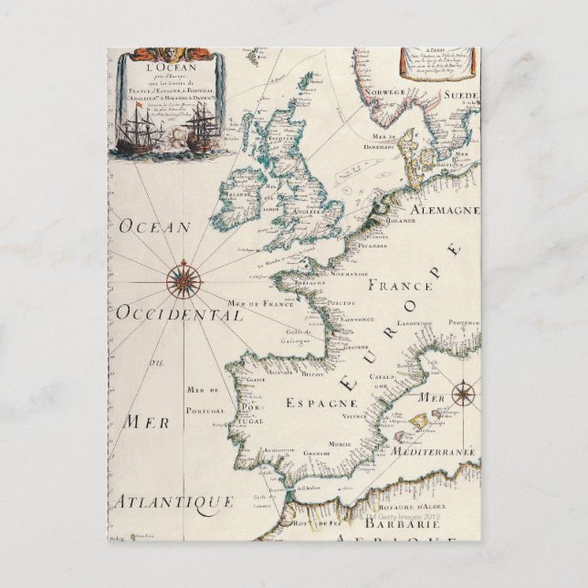 Cartão Postal Mapa da Europa (Frente)