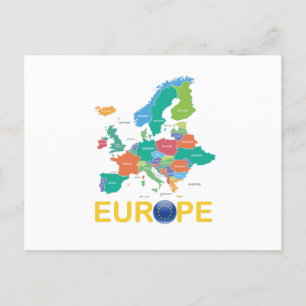 Cartão Postal Mapa da Europa