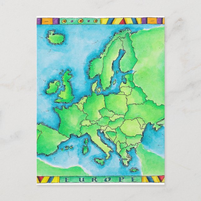 Cartão Postal Mapa da Europa 3 (Frente)