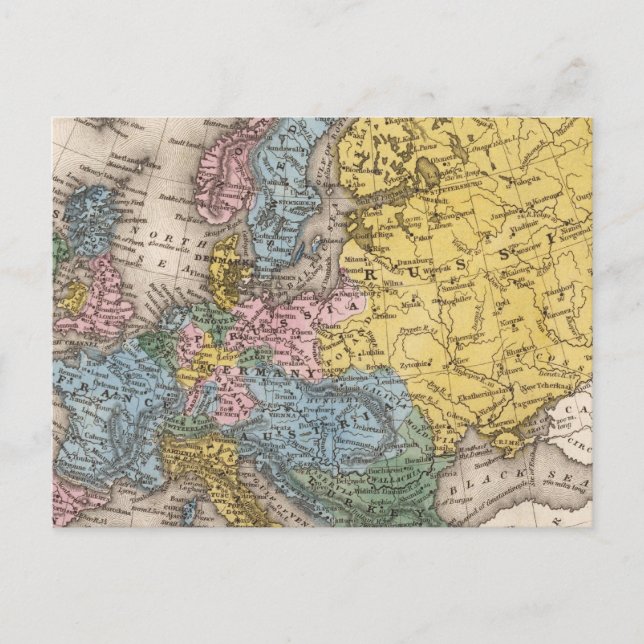 Cartão Postal Mapa da Europa 4 (Frente)