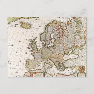 Cartão Postal Mapa da Europa 4