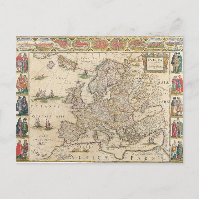 Cartão Postal Mapa da Europa 6 (Frente)