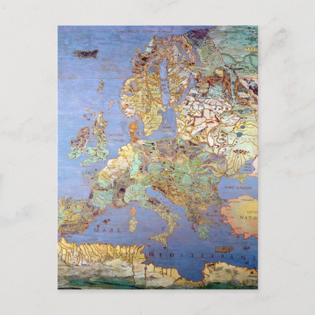 Cartão Postal Mapa da Europa do Século XVI (Frente)