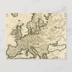 Cartão Postal Mapa da Europa por Guillaume Raynal